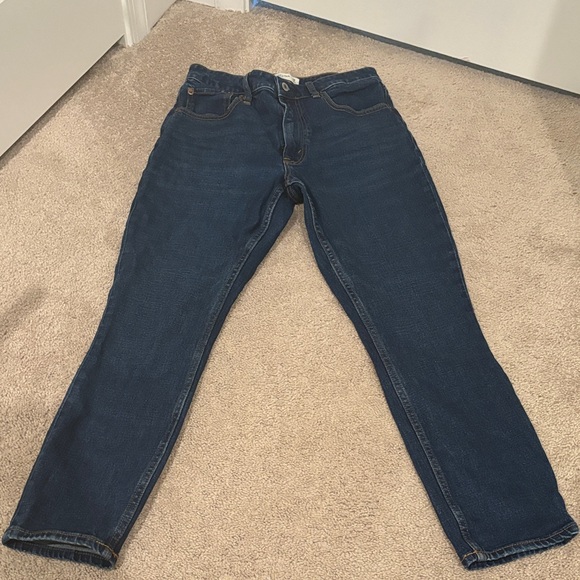 Abercrombie & Fitch Women's High Rise Jeans - Dark Blue - Picture 3 of 4